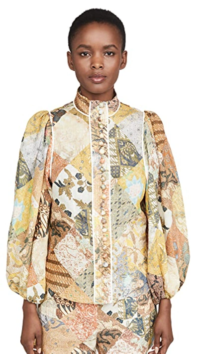 Shop Zimmermann Brightside Piper Shirt In Batik Patch