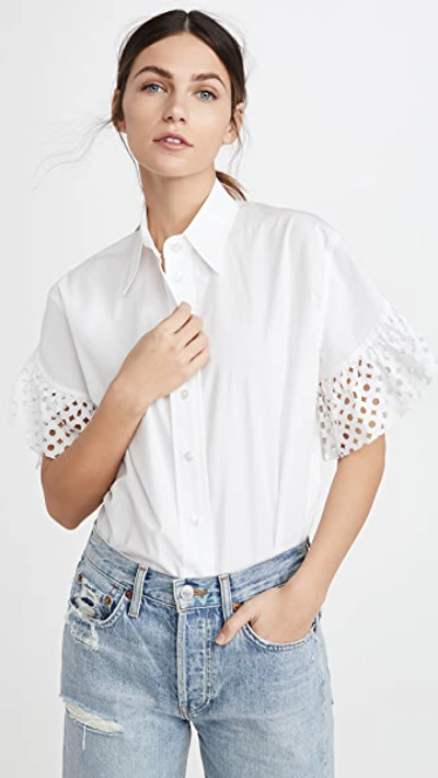 Shop Kolor Collared Short Sleeve In White