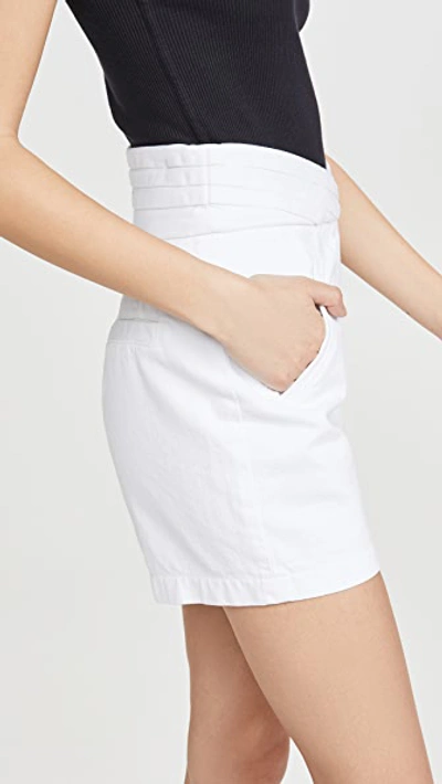 Shop Rta Ellena-pleated Waistband Shorts In Optic White 3