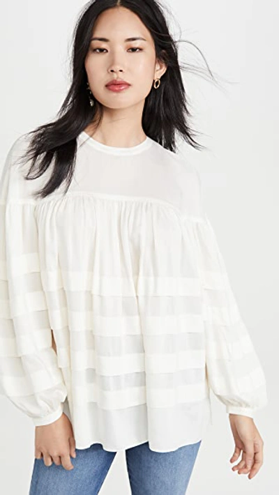 Shop Club Monaco Layered Tuck Top In Pure White