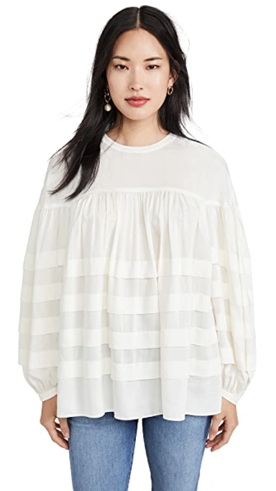 Shop Club Monaco Layered Tuck Top In Pure White