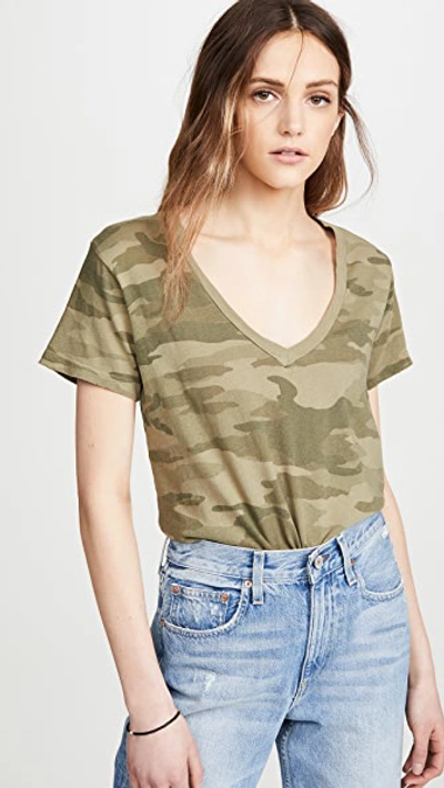 Shop Current Elliott The V Neck Tee In Army Camo