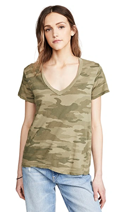 Shop Current Elliott The V Neck Tee In Army Camo