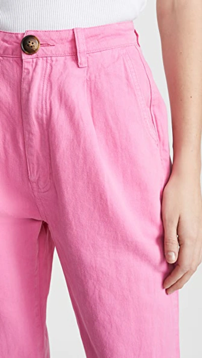Shop Rolla's Horizon Linen Pants In Hot Pink