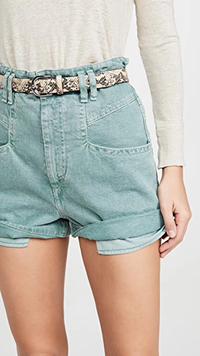 Shop Isabel Marant Esquia Shorts In Celadon