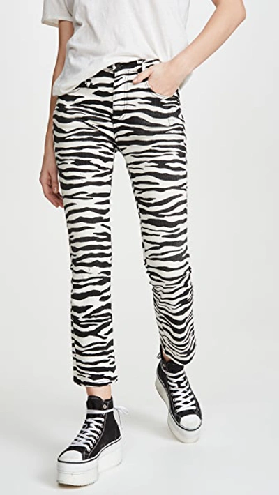 Shop R13 Kick Fit Jeans In Zebra Print