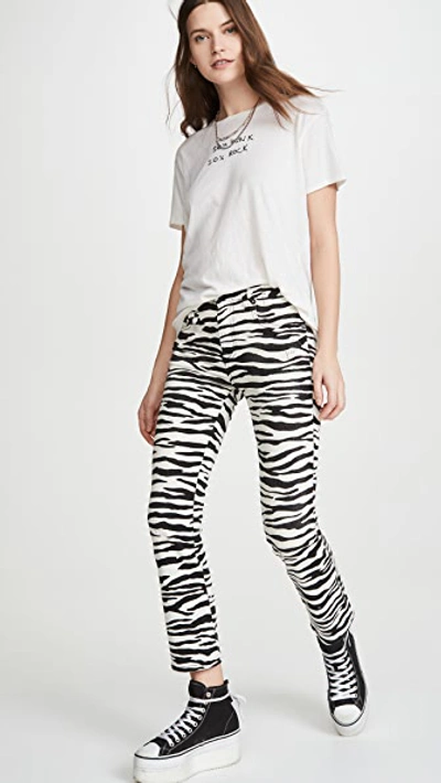 Shop R13 Kick Fit Jeans In Zebra Print