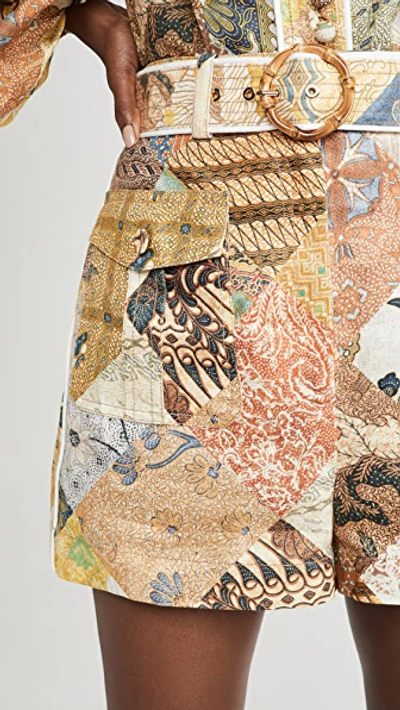 Shop Zimmermann Brightside Piper Shorts In Batik Patch