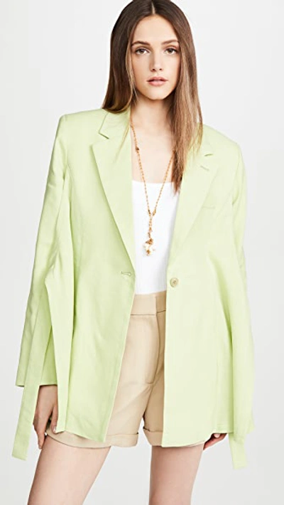Shop Jacquemus The Apron Jacket In Green