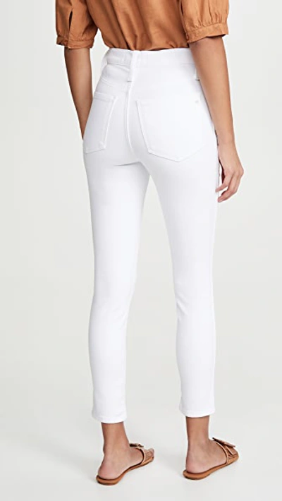 Shop Madewell 10” High Rise Button Front Skinny Jeans In Pure White