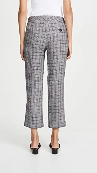 Shop Ei8htdreams Straight Crop Plaid Trousers In Blue Combo