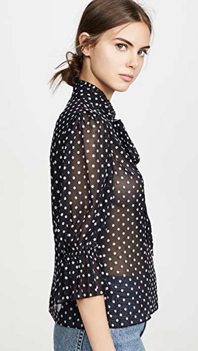 Shop Alexis Calixte Top In Black Embroidered Dot