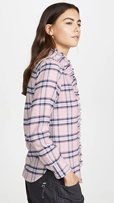 Shop Isabel Marant Étoile Awendy Button Down In Pink/blue