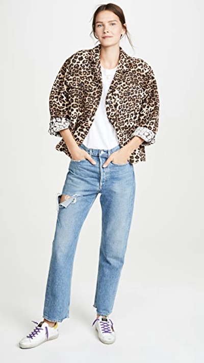 Shop Anine Bing Flynn Jacket In Leopard