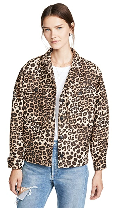 Shop Anine Bing Flynn Jacket In Leopard