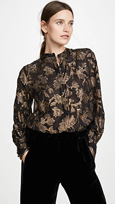 Shop Equipment Boleyn Blouse In Black Gold