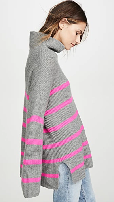 Breton Stripe Funnel Neck Cashmere Sweater