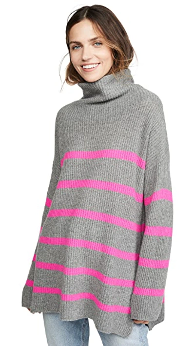 Breton Stripe Funnel Neck Cashmere Sweater