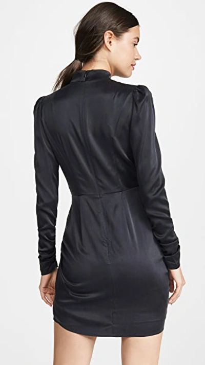 Shop Zimmermann Espionage Silk Drape Dress In Black