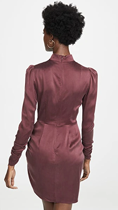 Shop Zimmermann Espionage Silk Drape Dress In Mahogany