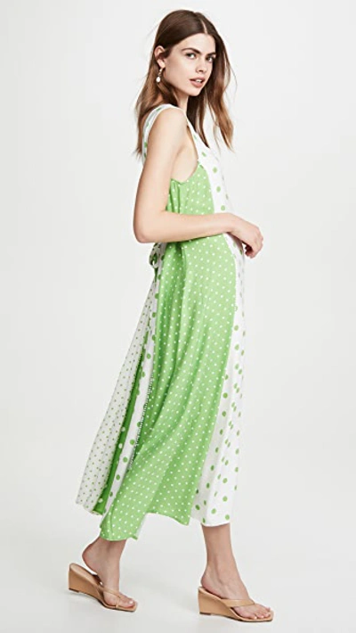 tandpine labyrint blast Stine Goya Yara Polka Dot Woven Midi Dress In Dots Green White | ModeSens