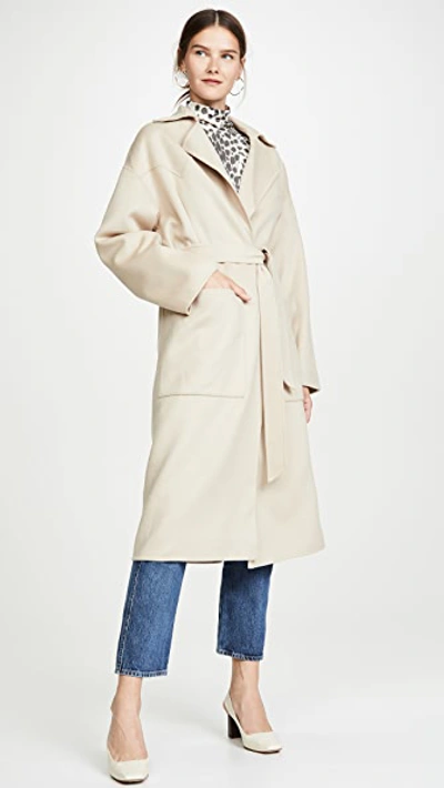 Shop Nanushka Alamo Coat In Stone