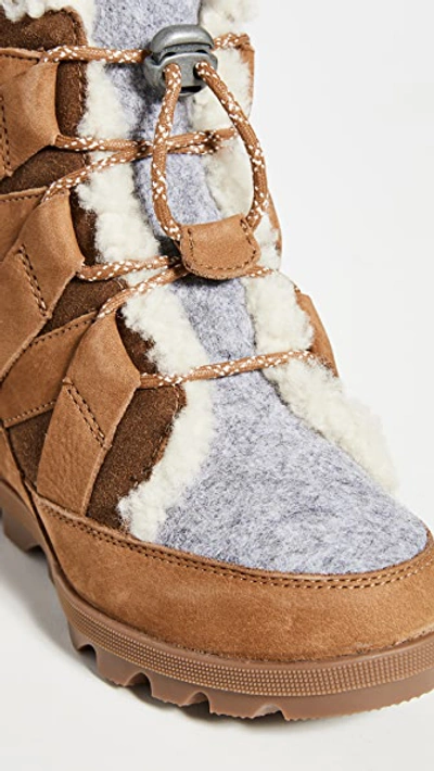 Shop Sorel Joan Of Arctic Wedge Boots In Camel Brown