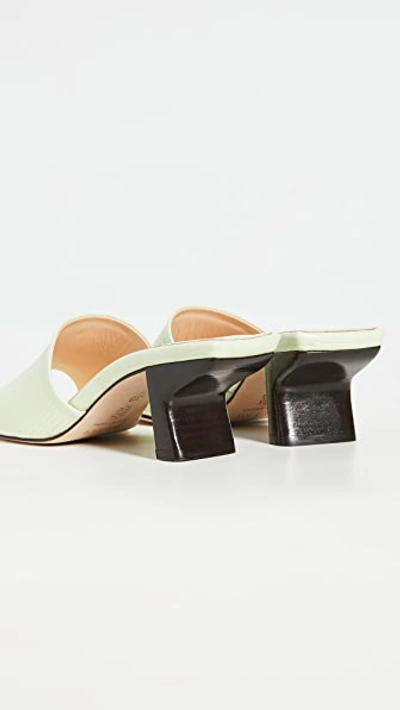 Shop By Far Lily Mule Sandals In Sage Green