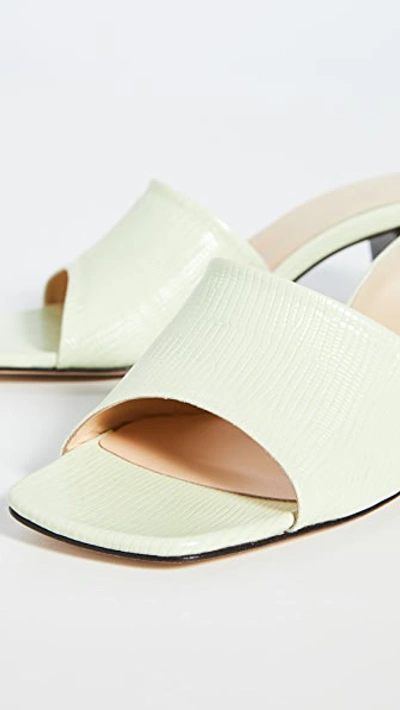 Shop By Far Lily Mule Sandals In Sage Green