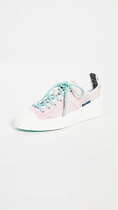 Shop Kenzo Volkano Low Top Sneakers In Faded Pink