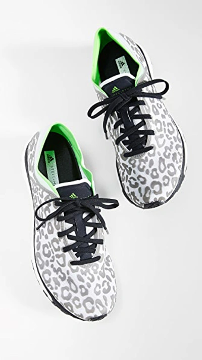 Shop Adidas By Stella Mccartney Adizero Adios S. Sneakers In Core Black/solar Green/cream