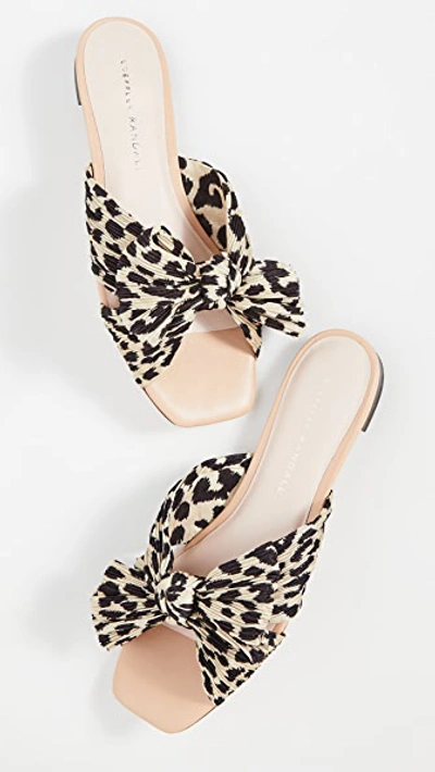 Shop Loeffler Randall Daphne Knot Flat Sandals In Leopard