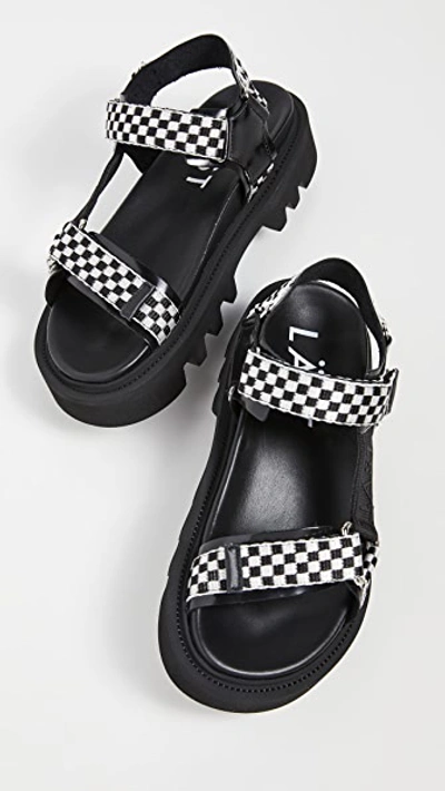 Shop Last Candy Check Sandals In Black/white Check