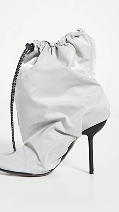 Ben Taverniti Unravel Project Grey 100 Drawstring Ankle Boots In Light Grey