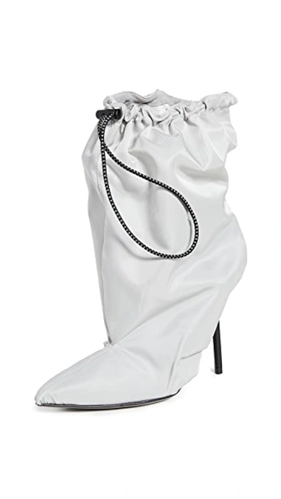 Ben Taverniti Unravel Project Grey 100 Drawstring Ankle Boots In Light Grey