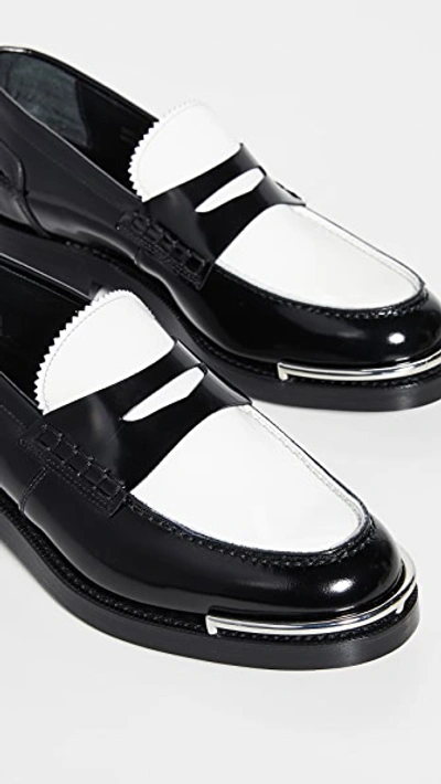 Shop Alexander Wang Carter Loafers In Black And White