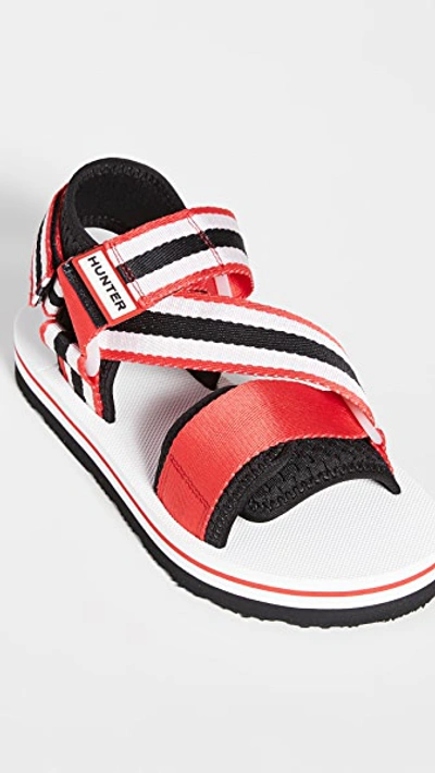 Shop Hunter Womens Original Beach Sandals In  Red/ White/black