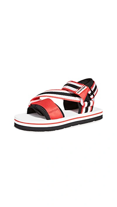 Shop Hunter Womens Original Beach Sandals In  Red/ White/black