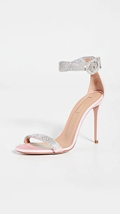 Shop Aquazzura 105mm Chain Reaction Sandals In Jaipur Pink