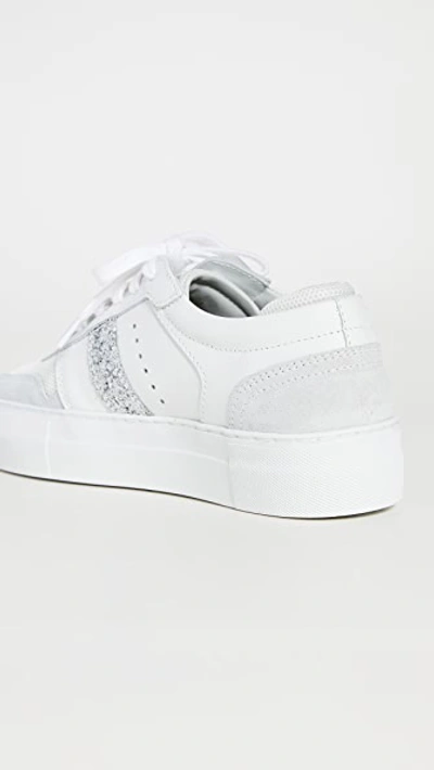 Shop Axel Arigato Detailed Platform Sneakers In White/silver Glitter