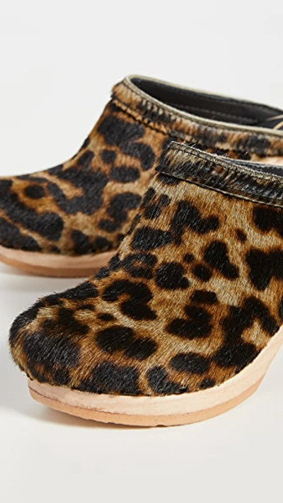 Shop No.6 Old School High Heel Clogs In Camo Leopard Pony