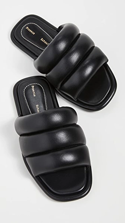 Shop Proenza Schouler Flat Slide Sandals In Nero