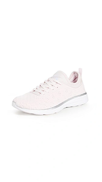 Shop Apl Athletic Propulsion Labs Techloom Phantom Sneakers In Bleached Pink/silver/white