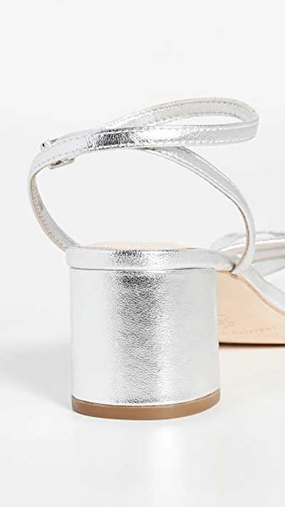 Shop Loeffler Randall Gracie Skinny Strap Bow Low Heel Sandals In Silver