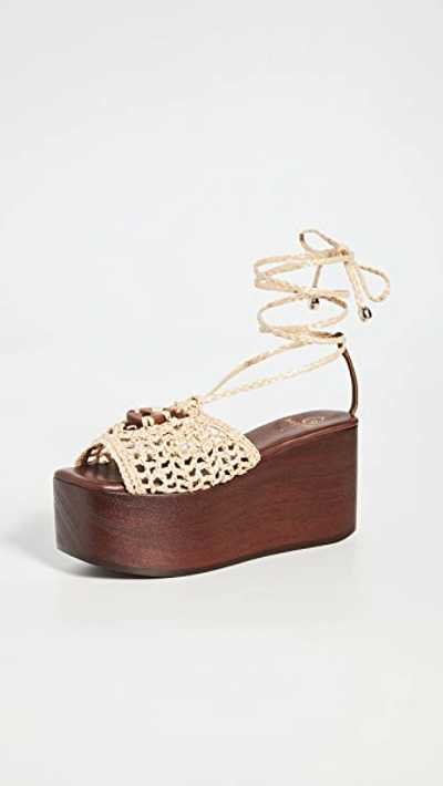 Shop Brother Vellies Abbi Flatform Sandals In Raffia