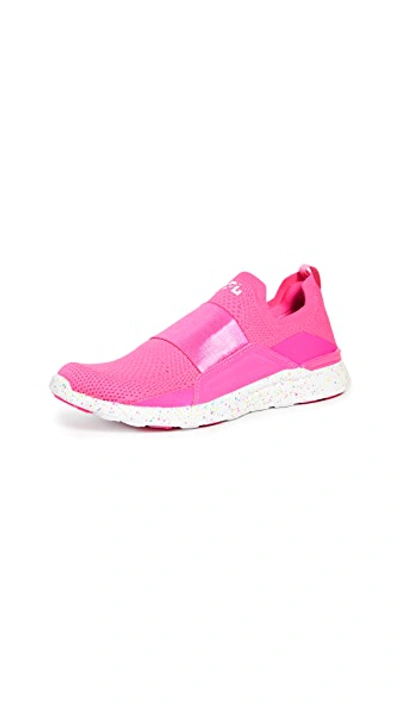 Shop Apl Athletic Propulsion Labs Techloom Bliss Sneakers In Neon Pink/white/speckle