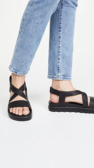 Shop Sorel Roaming Crisscross Sandals In Black