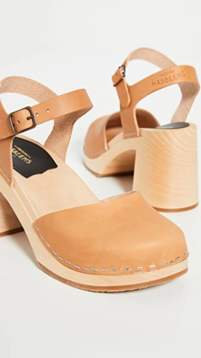 Shop Swedish Hasbeens Ann Sofi Clogs In Nature