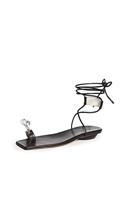 Tibi Shin Toe Ring Sandals In Black ModeSens