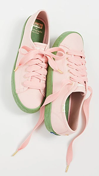 Keds X Kate Spade Kickstart Logo Foxing Sneakers In Pink/green | ModeSens